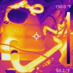 Thermal image of a BMW's expansion tank.