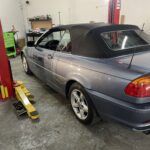 BMW E46 325Ci in the shop for driveshaft and diferential bushing repairs